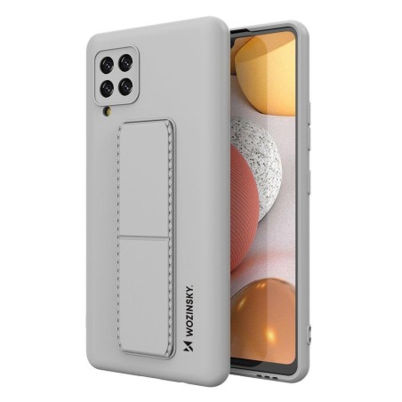 „Wozinsky Kickstand Case“ silikoninis dėklas su stovu, skirtas „Samsung Galaxy A42 5G Grey“