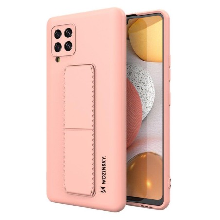 Wozinsky Kickstand Case silikoninis dėklas su stovo dangteliu, skirtas Samsung Galaxy A42 5G Pink