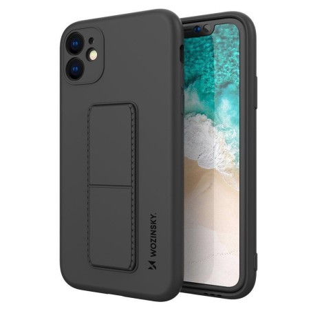 Wozinsky Kickstand Case silikoninis dėklas su stovu Samsung Galaxy M31s juodas