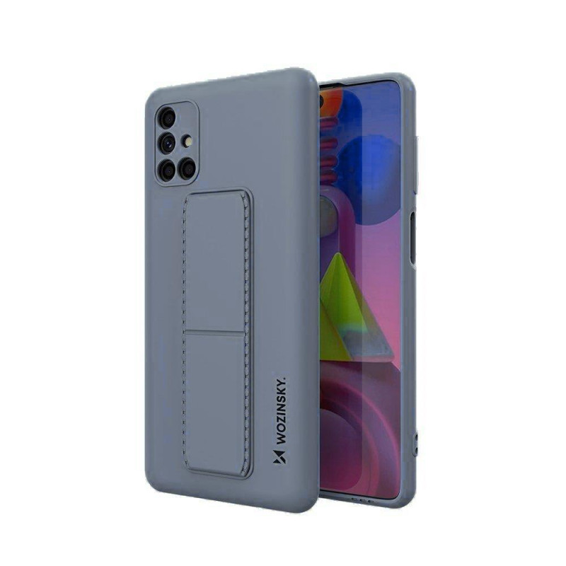 Wozinsky Kickstand Case silikoninis dėklas su stovu Samsung Galaxy M51 mėlynai