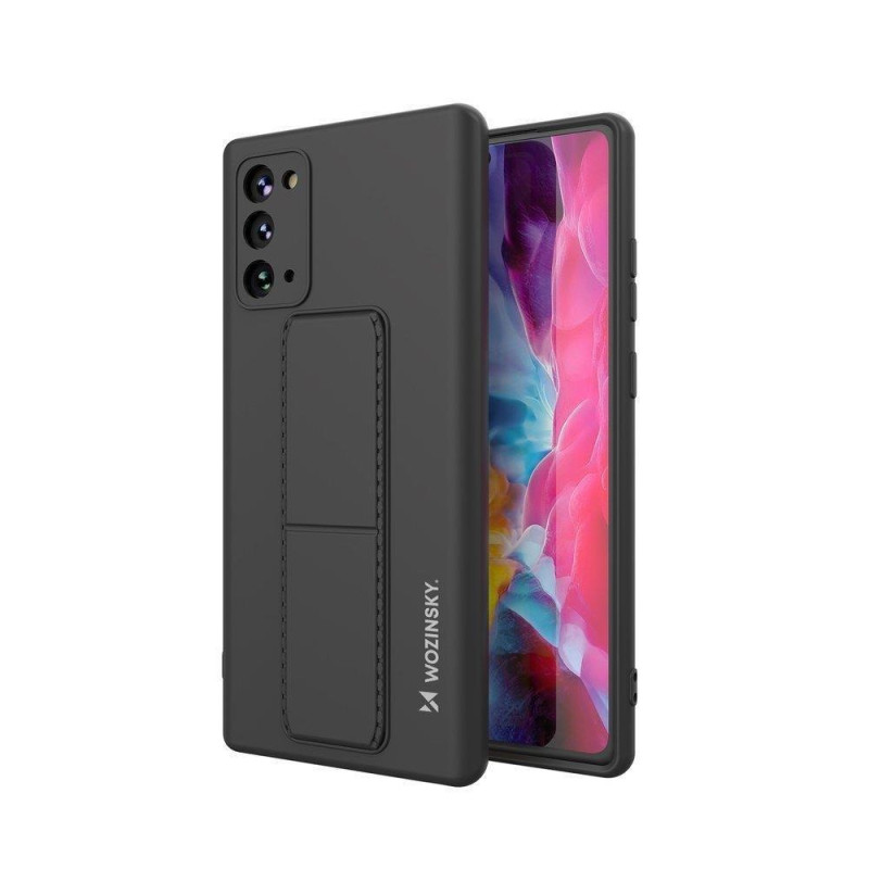 Wozinsky Kickstand Case silikoninis dėklas su stovu, skirtas Samsung Galaxy Note 20 Black