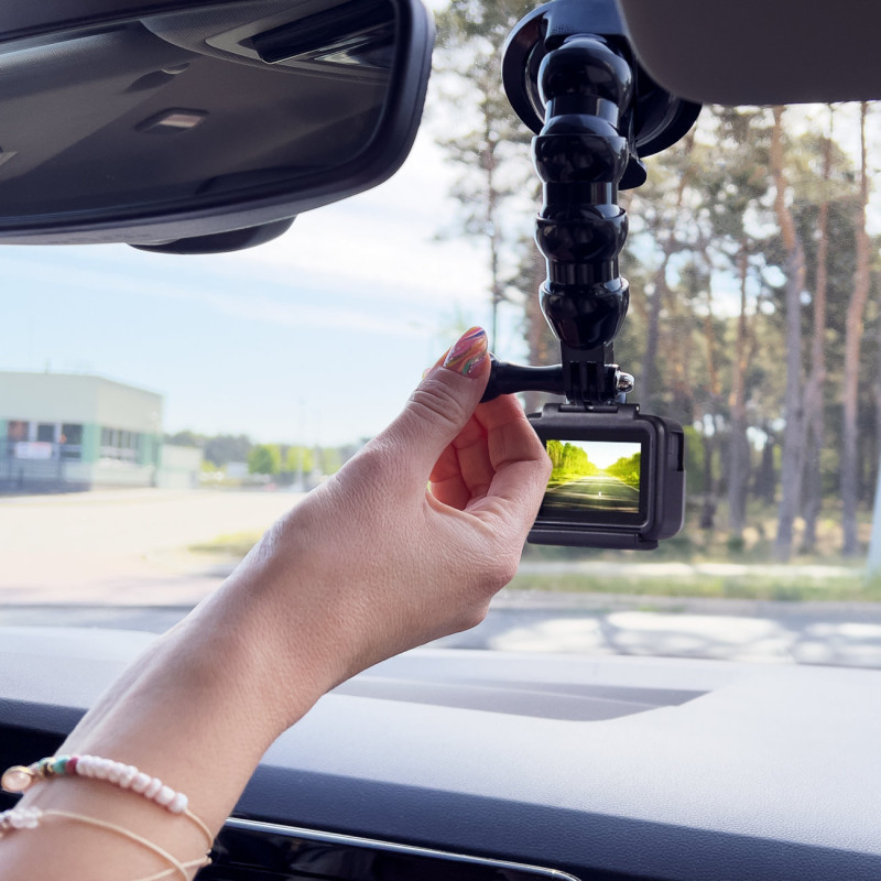 Siurbtuko laikiklis, skirtas GoPro DJI Insta360 SJCam Eken veiksmo kamerai + išmaniojo telefono adapteriui