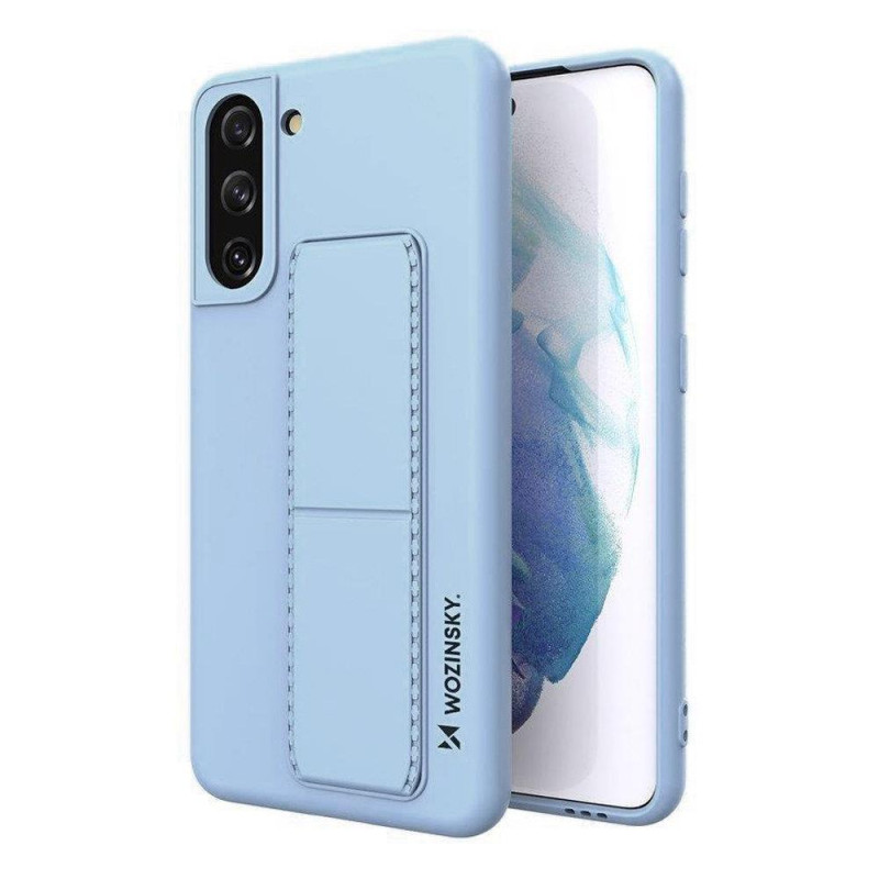 Wozinsky Kickstand Case silikoninis dėklas su stovo dangteliu, skirtas Samsung Galaxy S21+ 5G šviesiai mėlynas Wozinsky Kickstand Case silikoninis dėklas su stovo dangteliu, skirtas Samsung Galaxy S21+ 5G šviesiai mėlynas