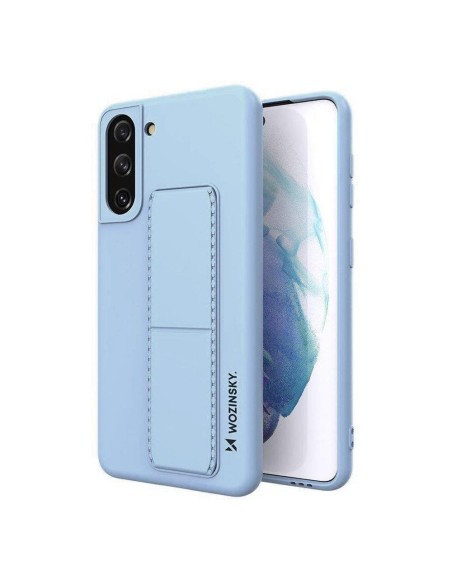 Wozinsky Kickstand Case silikoninis dėklas su stovo dangteliu, skirtas Samsung Galaxy S21+ 5G šviesiai mėlynas