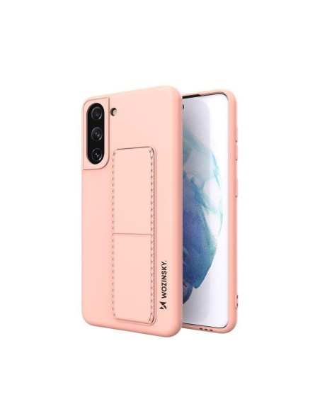 Wozinsky Kickstand Case silikoninis dėklas su stovu, skirtas Samsung Galaxy S21+ 5G Pink