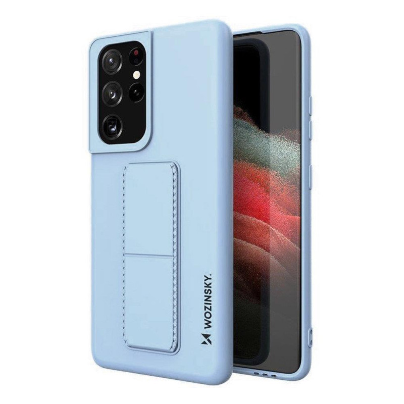 Wozinsky Kickstand Case Silikoninis stovo dėklas, skirtas Samsung Galaxy S21 Ultra 5G Šviesiai mėlynas Wozinsky Kickstand Case Silikoninis stovo dėklas, skirtas Samsung Galaxy S21 Ultra 5G Šviesiai mėlynas