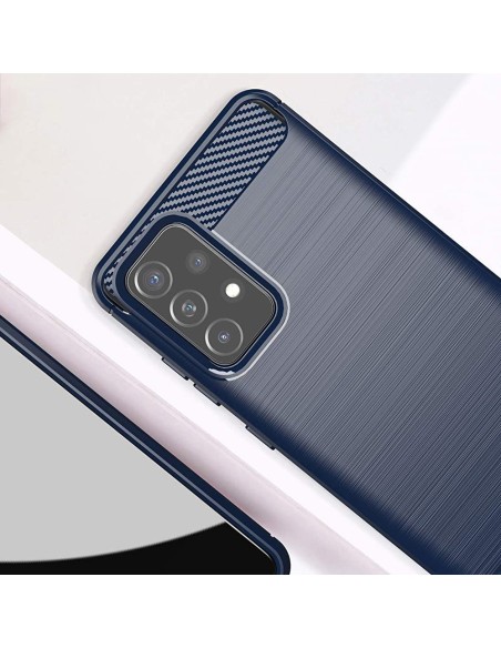 Carbon Case lankstus dangtelis, skirtas Samsung Galaxy A72 4G mėlynas Carbon Case lankstus dangtelis, skirtas Samsung Galaxy A72 4G mėlynas