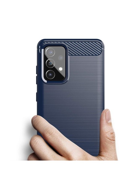 Carbon Case lankstus dangtelis, skirtas Samsung Galaxy A72 4G mėlynas Carbon Case lankstus dangtelis, skirtas Samsung Galaxy A72 4G mėlynas