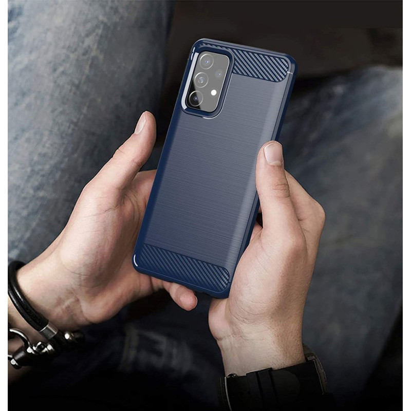 Carbon Case lankstus dangtelis, skirtas Samsung Galaxy A72 4G mėlynas