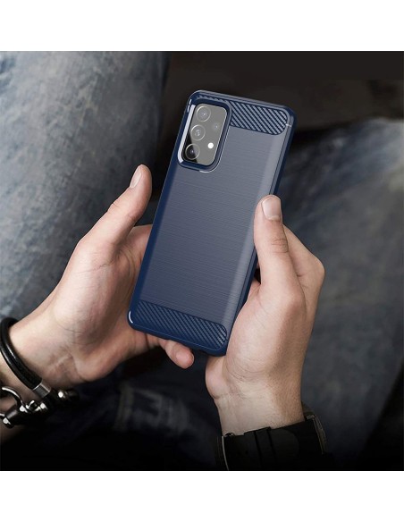 Carbon Case lankstus dangtelis, skirtas Samsung Galaxy A72 4G mėlynas Carbon Case lankstus dangtelis, skirtas Samsung Galaxy A72 4G mėlynas