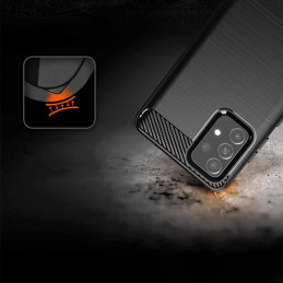 Carbon Case lankstus dangtelis Samsung Galaxy A72 4G juodas
