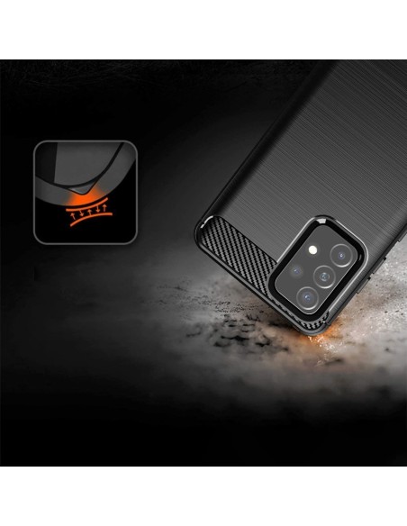 Carbon Case lankstus dangtelis Samsung Galaxy A72 4G juodas