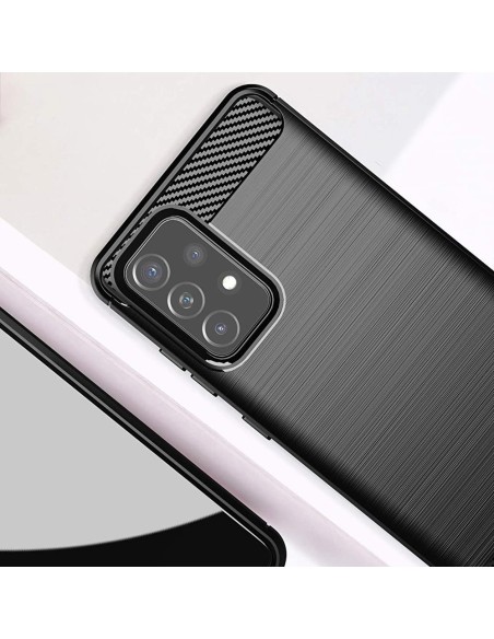 Carbon Case lankstus dangtelis Samsung Galaxy A72 4G juodas