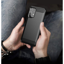 Carbon Case lankstus dangtelis Samsung Galaxy A72 4G juodas