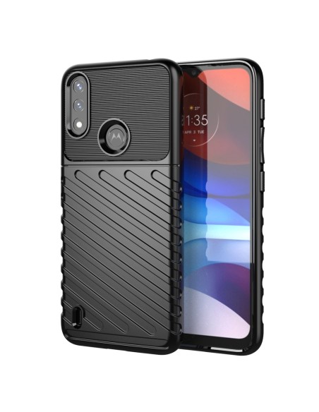 Thunder Case lankstus šarvuotas dangtelis Motorola Moto E7 Power juodas