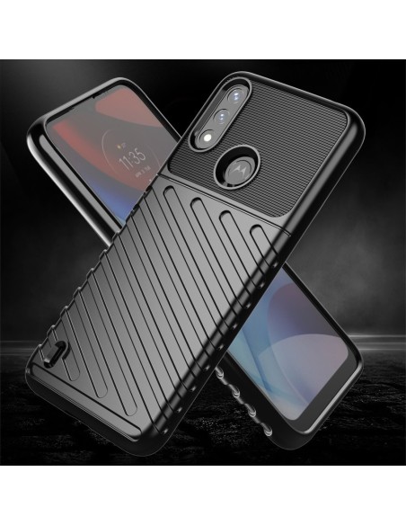 Thunder Case lankstus šarvuotas dangtelis Motorola Moto E7 Power juodas