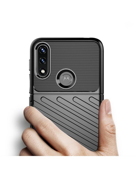 Thunder Case lankstus šarvuotas dangtelis Motorola Moto E7 Power juodas