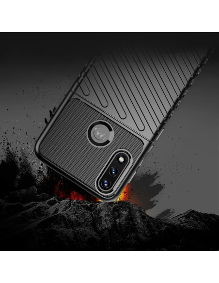 Thunder Case lankstus šarvuotas dangtelis Motorola Moto E7 Power juodas