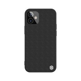 Nillkin Textured Case tvirtas sustiprintas dėklas su gelio rėmeliu ir nailonine nugara, skirtas iPhone 12 mini juodai