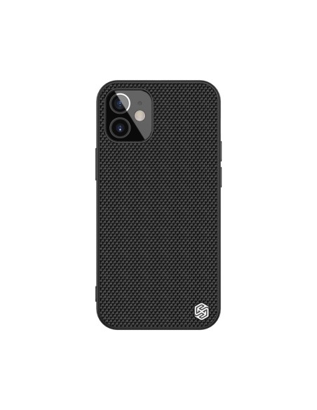 Nillkin Textured Case tvirtas sustiprintas dėklas su gelio rėmeliu ir nailonine nugara, skirtas iPhone 12 mini juodai Nillkin Textured Case tvirtas sustiprintas dėklas su gelio rėmeliu ir nailonine nugara, skirtas iPhone 12 mini juodai
