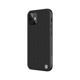 Nillkin Textured Case tvirtas sustiprintas dėklas su gelio rėmeliu ir nailonine nugara, skirtas iPhone 12 mini juodai