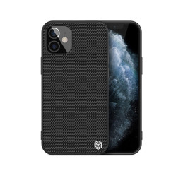 Nillkin Textured Case tvirtas sustiprintas dėklas su gelio rėmeliu ir nailonine nugara, skirtas iPhone 12 mini juodai