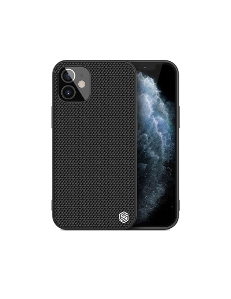 Nillkin Textured Case tvirtas sustiprintas dėklas su gelio rėmeliu ir nailonine nugara, skirtas iPhone 12 mini juodai Nillkin Textured Case tvirtas sustiprintas dėklas su gelio rėmeliu ir nailonine nugara, skirtas iPhone 12 mini juodai