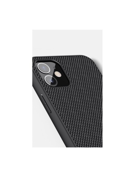 Nillkin Textured Case tvirtas sustiprintas dėklas su gelio rėmeliu ir nailonine nugara, skirtas iPhone 12 mini juodai Nillkin Textured Case tvirtas sustiprintas dėklas su gelio rėmeliu ir nailonine nugara, skirtas iPhone 12 mini juodai