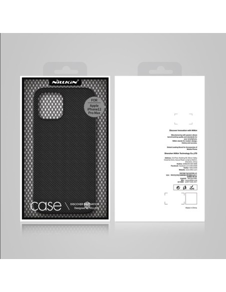 Nillkin Textured Case tvirtas sustiprintas dėklas su gelio rėmeliu ir nailonine nugara, skirtas iPhone 12 Pro Max juodai Nillkin Textured Case tvirtas sustiprintas dėklas su gelio rėmeliu ir nailonine nugara, skirtas iPhone 12 Pro Max juodai