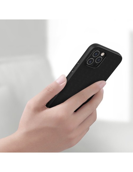 Nillkin Textured Case tvirtas sustiprintas dėklas su gelio rėmeliu ir nailonine nugara, skirtas iPhone 12 Pro Max juodai Nillkin Textured Case tvirtas sustiprintas dėklas su gelio rėmeliu ir nailonine nugara, skirtas iPhone 12 Pro Max juodai