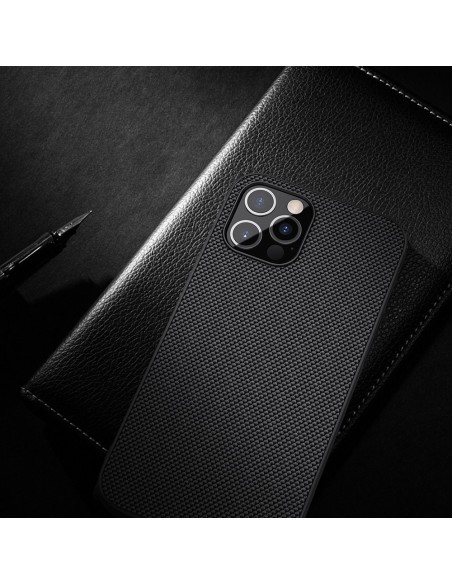 Nillkin Textured Case tvirtas sustiprintas dėklas su gelio rėmeliu ir nailonine nugara, skirtas iPhone 12 Pro Max juodai Nillkin Textured Case tvirtas sustiprintas dėklas su gelio rėmeliu ir nailonine nugara, skirtas iPhone 12 Pro Max juodai