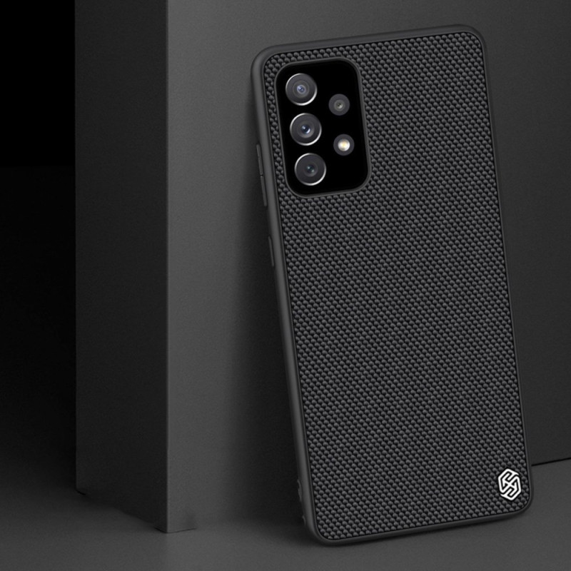 Nillkin Textured Case tvirtas sustiprintas dėklas su gelio rėmeliu ir nailonine nugara, skirtas Samsung Galaxy A72 4G ju...