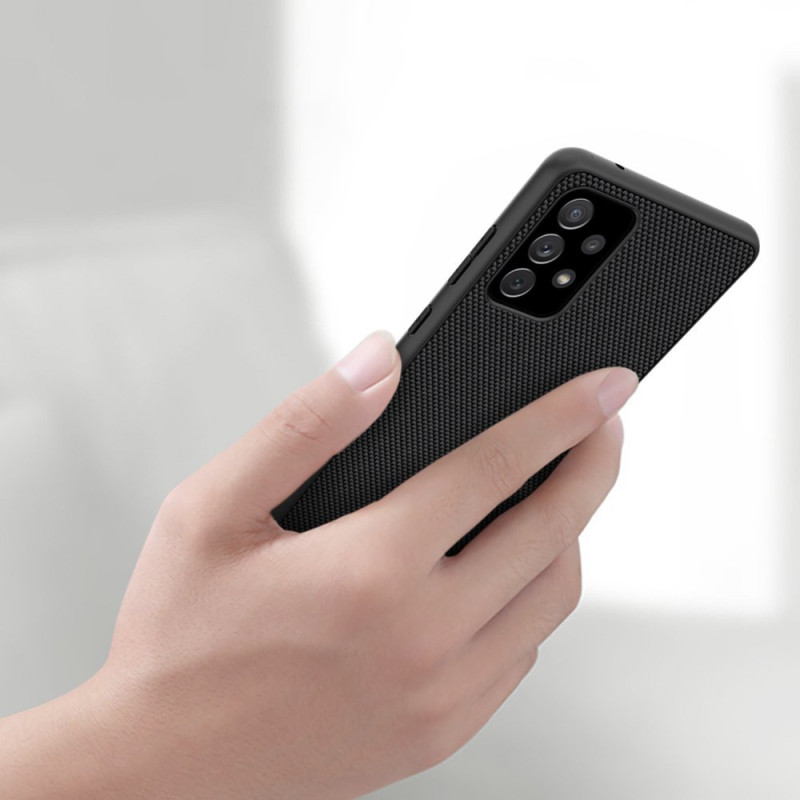 Nillkin Textured Case tvirtas sustiprintas dėklas su gelio rėmeliu ir nailonine nugara, skirtas Samsung Galaxy A72 4G ju...