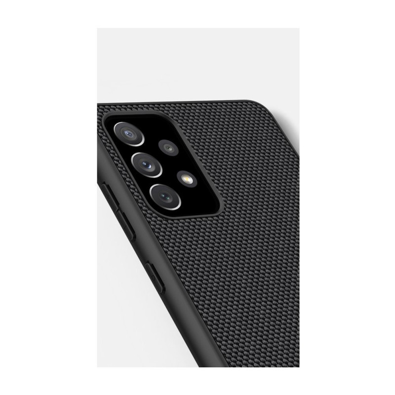 Nillkin Textured Case tvirtas sustiprintas dėklas su gelio rėmeliu ir nailonine nugara, skirtas Samsung Galaxy A72 4G ju...