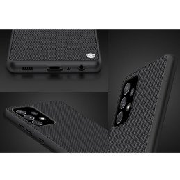 Nillkin Textured Case tvirtas sustiprintas dėklas su gelio rėmeliu ir nailonine nugara, skirtas Samsung Galaxy A72 4G ju...