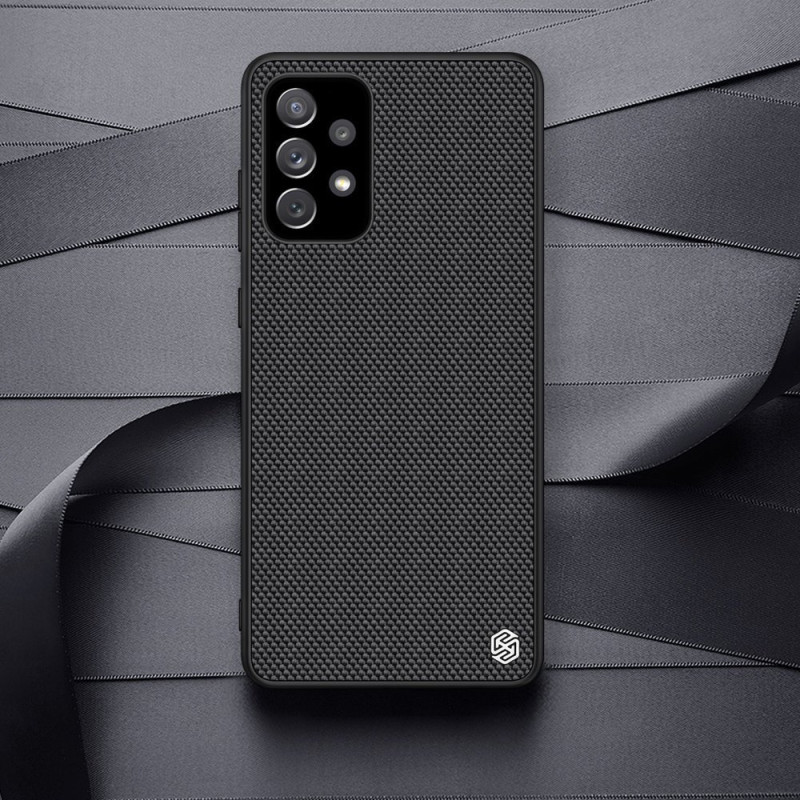 Nillkin Textured Case tvirtas sustiprintas dėklas su gelio rėmeliu ir nailonine nugara, skirtas Samsung Galaxy A72 4G ju...