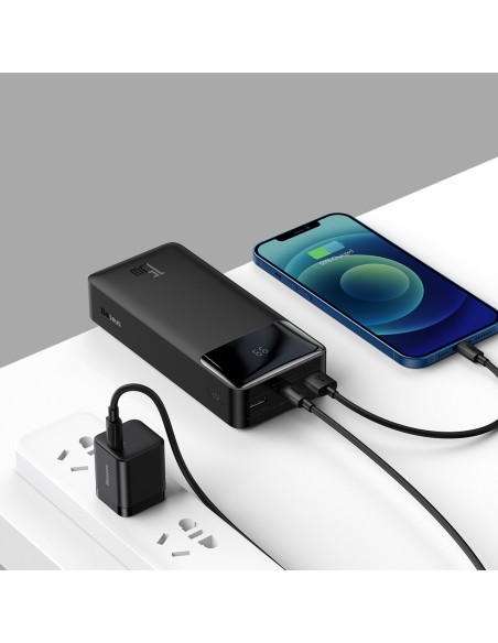 Bipow maitinimo blokas su ekranu 30000mAh USB-A microUSB laidas 0,25m juodas