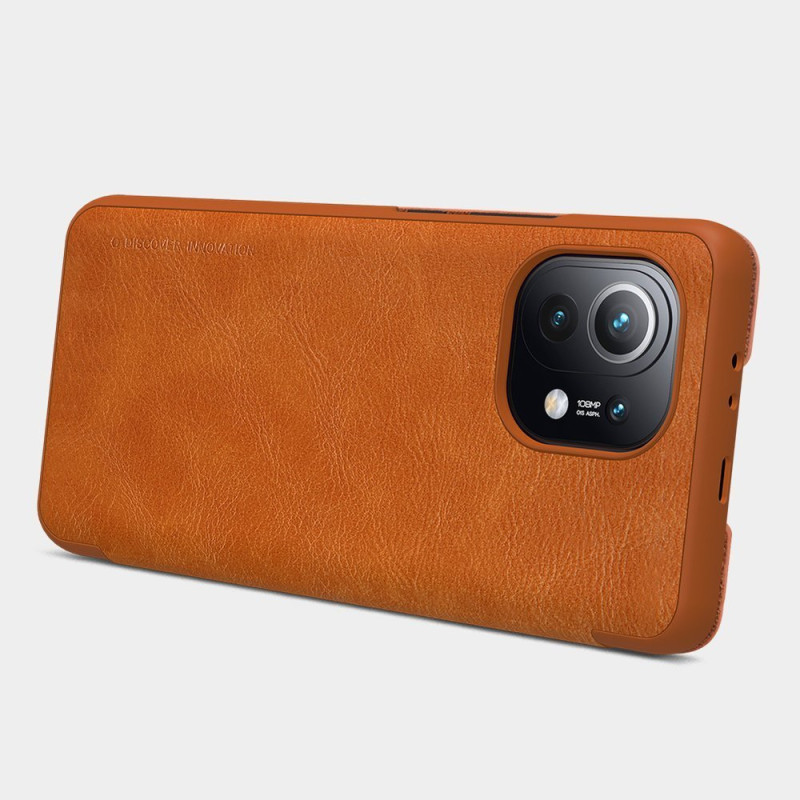 Nillkin Qin odinis dėklas skirtas Xiaomi Mi 11 rudas