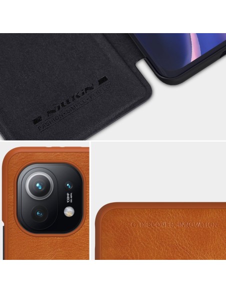 Nillkin Qin odinis dėklas skirtas Xiaomi Mi 11 rudas Nillkin Qin odinis dėklas skirtas Xiaomi Mi 11 rudas