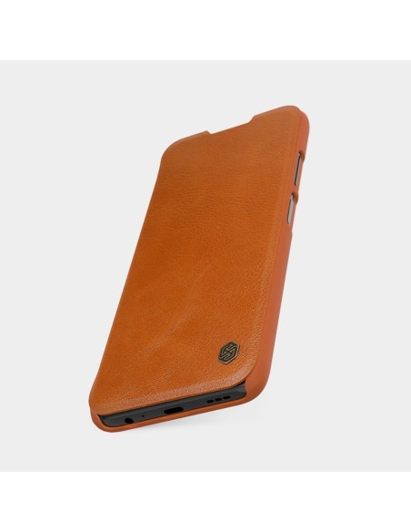 Nillkin Qin odinis dėklas, skirtas Xiaomi Redmi Note 9T 5G rudas