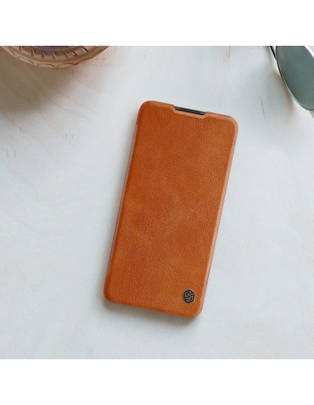 Nillkin Qin odinis dėklas, skirtas Xiaomi Redmi Note 9T 5G rudas