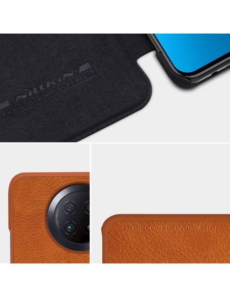 Nillkin Qin odinis dėklas, skirtas Xiaomi Redmi Note 9T 5G rudas