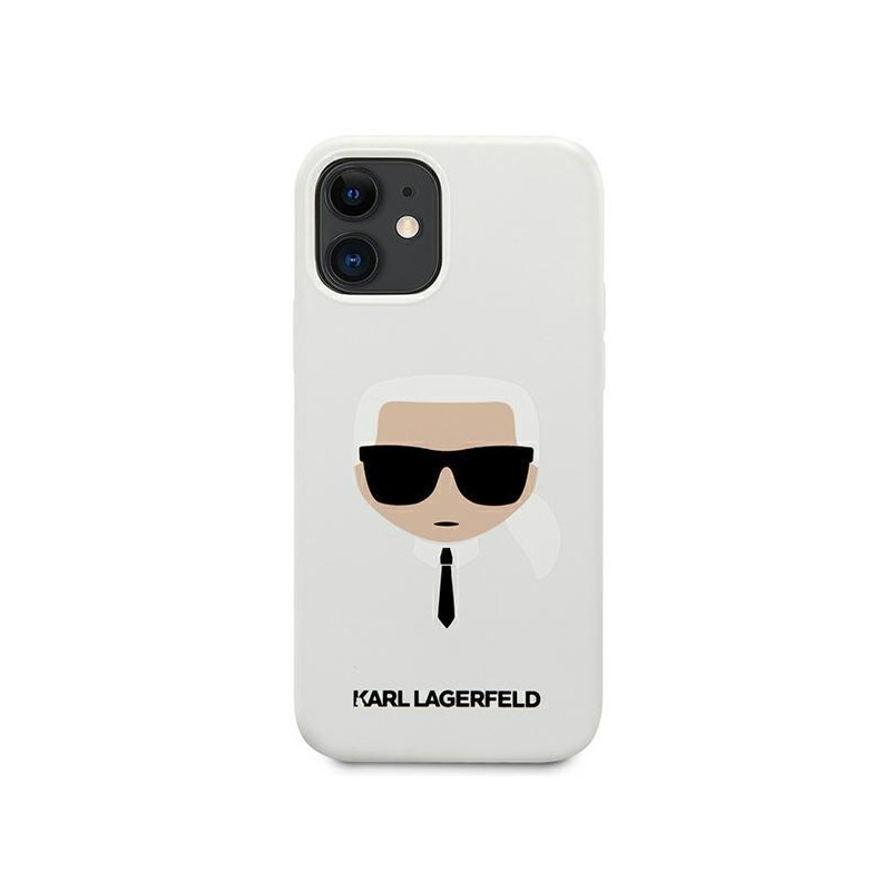 Karl Lagerfeld Silikoninis Karl& 39 s Head dėklas iPhone 12 mini - baltas