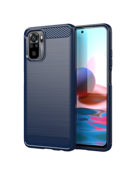 Carbon Case lankstus dangtelis, skirtas Xiaomi Redmi Note 10 / Redmi Note 10S mėlynas Carbon Case lankstus dangtelis, skirtas Xiaomi Redmi Note 10 / Redmi Note 10S mėlynas