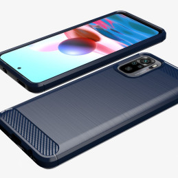 Carbon Case lankstus dangtelis, skirtas Xiaomi Redmi Note 10 / Redmi Note 10S mėlynas