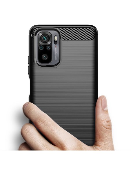 Carbon Case lankstus dangtelis, skirtas Xiaomi Redmi Note 10 / Redmi Note 10S mėlynas Carbon Case lankstus dangtelis, skirtas Xiaomi Redmi Note 10 / Redmi Note 10S mėlynas