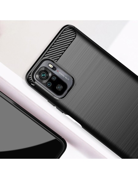 Carbon Case lankstus dangtelis, skirtas Xiaomi Redmi Note 10 / Redmi Note 10S mėlynas Carbon Case lankstus dangtelis, skirtas Xiaomi Redmi Note 10 / Redmi Note 10S mėlynas