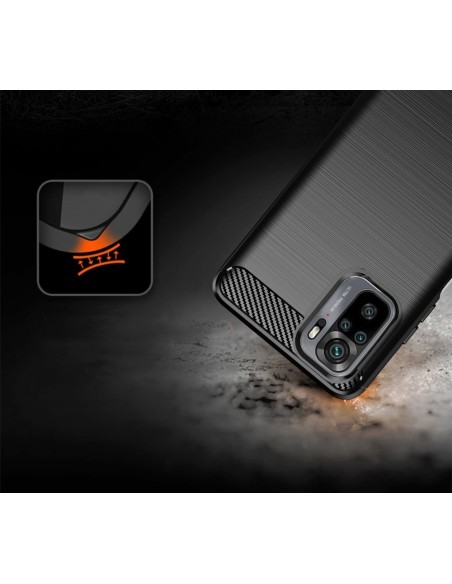 Carbon Case lankstus dangtelis, skirtas Xiaomi Redmi Note 10 / Redmi Note 10S mėlynas Carbon Case lankstus dangtelis, skirtas Xiaomi Redmi Note 10 / Redmi Note 10S mėlynas