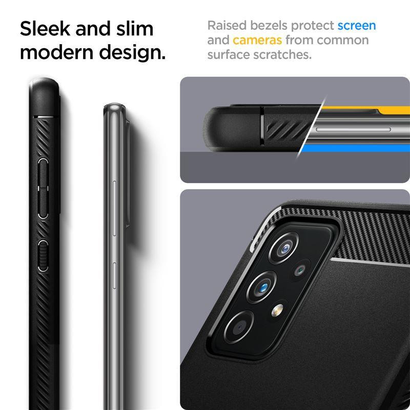Spigen Rugged Armor dėklas, skirtas Samsung Galaxy A52 / A52S - matinė juoda