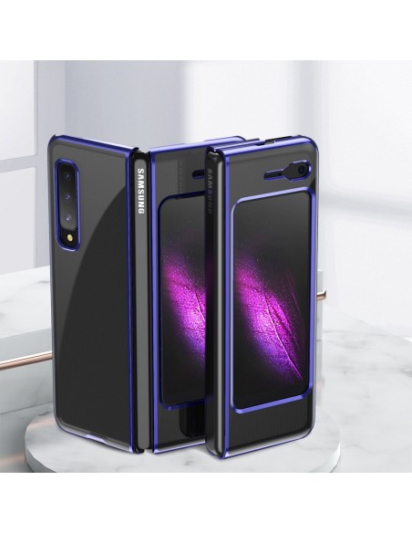Plating Case kieto dėklo dangtelis su metaliniu rėmeliu, skirtas Samsung Galaxy Fold mėlynai Plating Case kieto dėklo dangtelis su metaliniu rėmeliu, skirtas Samsung Galaxy Fold mėlynai